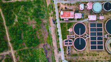 Sewage Treatment Plant - Drone View - Rightwards video