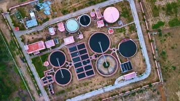 Sewage Treatment Plant - Drone View - Orbiting Shot video