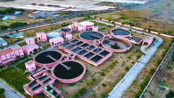 Sewage Treatment Plant - Orbiting Shot By A Drone video