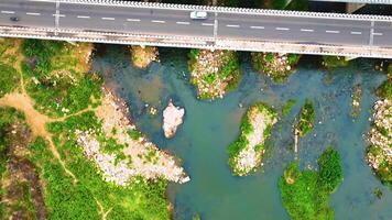 rio e ponte - zangão tiro - para a frente video