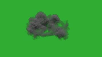 Artillery explosion on green screen and black background with alpha channel video