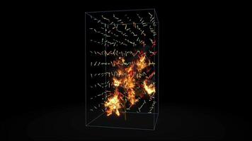 Heat map arrow simulation with fire explosion video