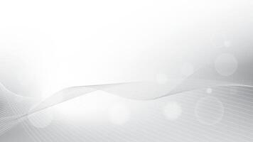 Abstract geometric white and gray color background with  bokeh pattern and wave lines. Vector illustration.