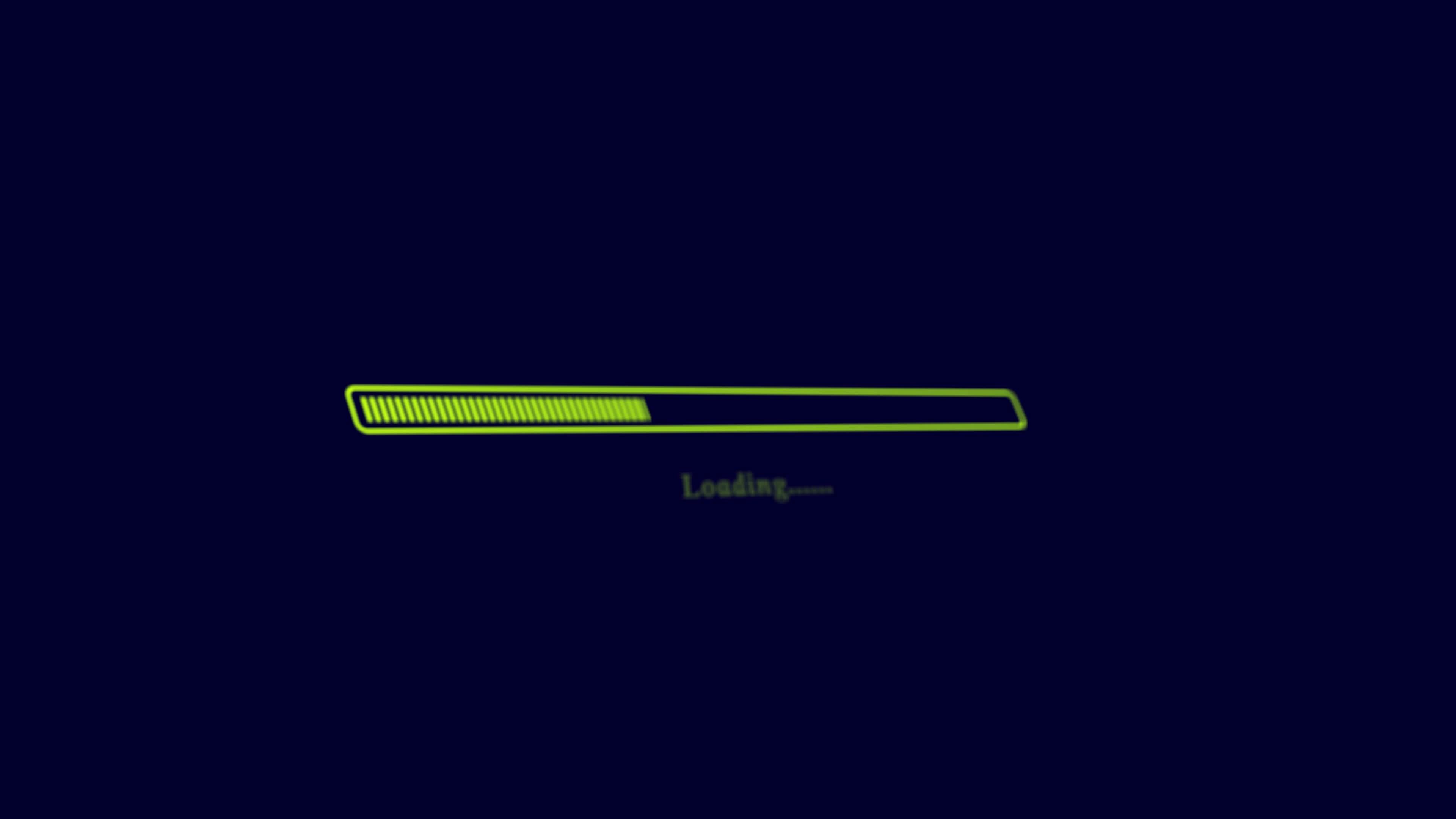 Installation loading bar animation isolated on a black background ...