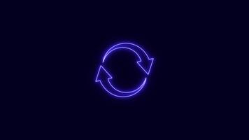 Animated icon of circle arrows, Loading circle animation on black transparent background video