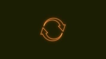 Animated icon of circle arrows, Loading circle animation on black transparent background video