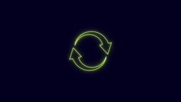 Animated icon of circle arrows, Loading circle animation on black transparent background video