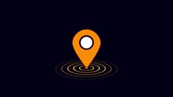 GPS Map tracker animation. Appearing pointer for a map. Looping animation of red map location pin bouncing video