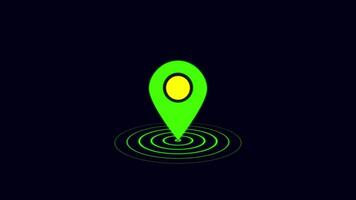 GPS Map tracker animation. Appearing pointer for a map. Looping animation of red map location pin bouncing video