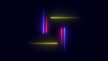 gloeiend neon ontwerp neon lijnen beweging geanimeerd achtergrond, abstract neon lijnen lus animatie video