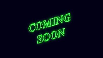 Coming soon text on neon sign. Animation of coming soon neon sign video