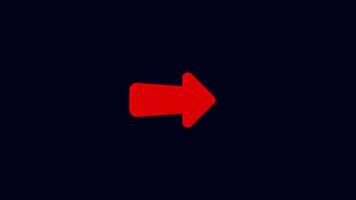 directional arrow line loop, loop animation of a moving arrow pointing to the right, on a black background video