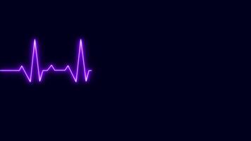 digital latido del corazón más animación, brillante corazón golpear animación. animación de un ecg ekg mostrar. corazón Velocidad monitor electrocardiograma ekg o ecg bucle antecedentes. video