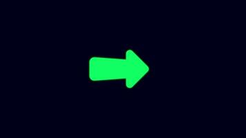 directional arrow line loop, loop animation of a moving arrow pointing to the right, on a black background video