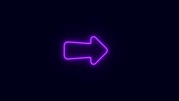 arrow pointing to the right, on a black background, Arrow Loop Animation direction concept.colorful arrow icon concept video