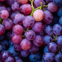 AI generated Fresh Grapes With Water Droplets photo