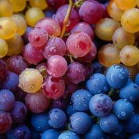 AI generated Fresh Grapes With Water Droplets photo