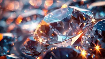 AI generated Close Up of a Sparkling Diamond photo