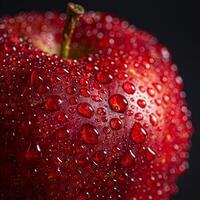 AI generated Red Apple With Water Drops photo