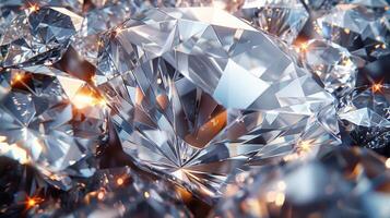 AI generated Close Up of a Sparkling Diamond photo