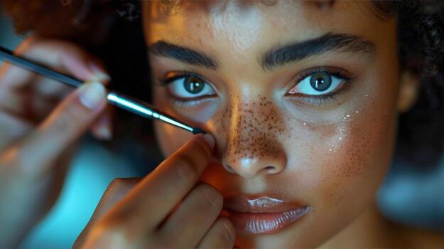 AI generated Woman Getting Make Up Done photo