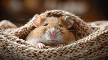 AI generated Rat Sitting in Hammock photo