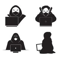 Anonymous hacker character illustration vector design