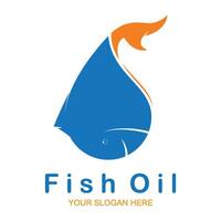 plantilla de ilustración de vector de logotipo de aceite de pescado