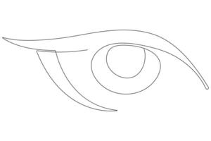 Eye symbol in continuous one line art drawing of human eye sign outline vector illustration