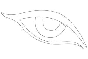 Eye symbol in continuous one line art drawing of human eye sign outline vector illustration