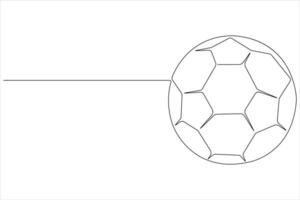 Football vector continuous one line art drawing illustration minimalist design