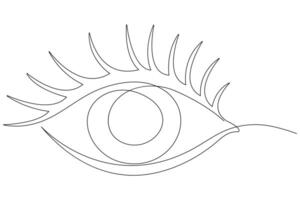 Eye symbol in continuous one line art drawing of human eye sign outline vector illustration