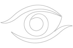 Eye symbol in continuous one line art drawing of human eye sign outline vector illustration