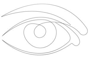 Eye symbol in continuous one line art drawing of human eye sign outline vector illustration