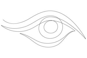 Eye symbol in continuous one line art drawing of human eye sign outline vector illustration