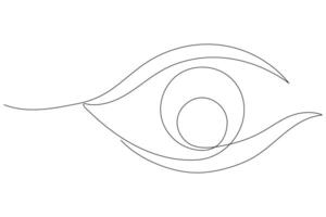 Eye symbol in continuous one line art drawing of human eye sign outline vector illustration