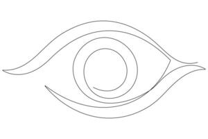 Eye symbol in continuous one line art drawing of human eye sign outline vector illustration