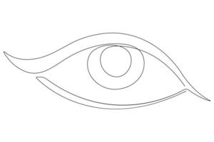 Eye symbol in continuous one line art drawing of human eye sign outline vector illustration