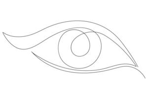 Eye symbol in continuous one line art drawing of human eye sign outline vector illustration