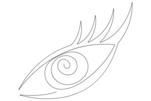 Eye symbol in continuous one line art drawing of human eye sign outline vector illustration