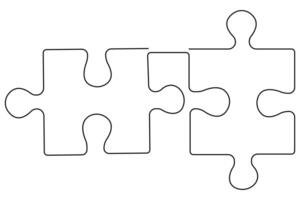 Continuous one Line art Drawing Puzzle Stock Vectors and illustrations