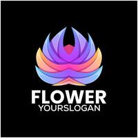 flower abstract  colorful logo design vector