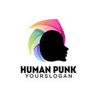 human head  colorful logo design vector