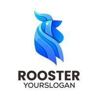 colorful rooster gradient icon logo design vector