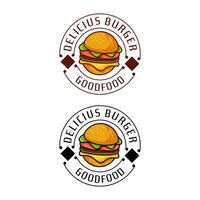 hamburguesa icono logo diseño vector