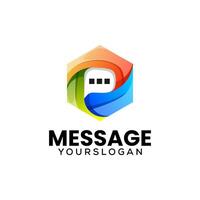 message colorful icon logo design vector