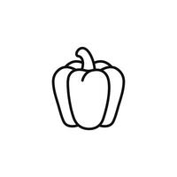 Bell pepper line icon isolated on white background vector