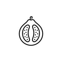 Guava line icon isolated on white background vector