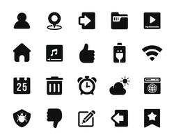 UI icon set for web and mobile isolated on white background vector