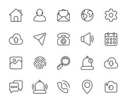 UI line icon set for web and mobile isolated on white background vector